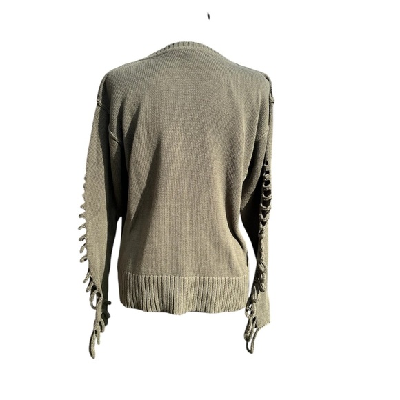 Women’s army green crew neck holes in sleeves design by Vince Camuto size XL - Picture 4 of 5